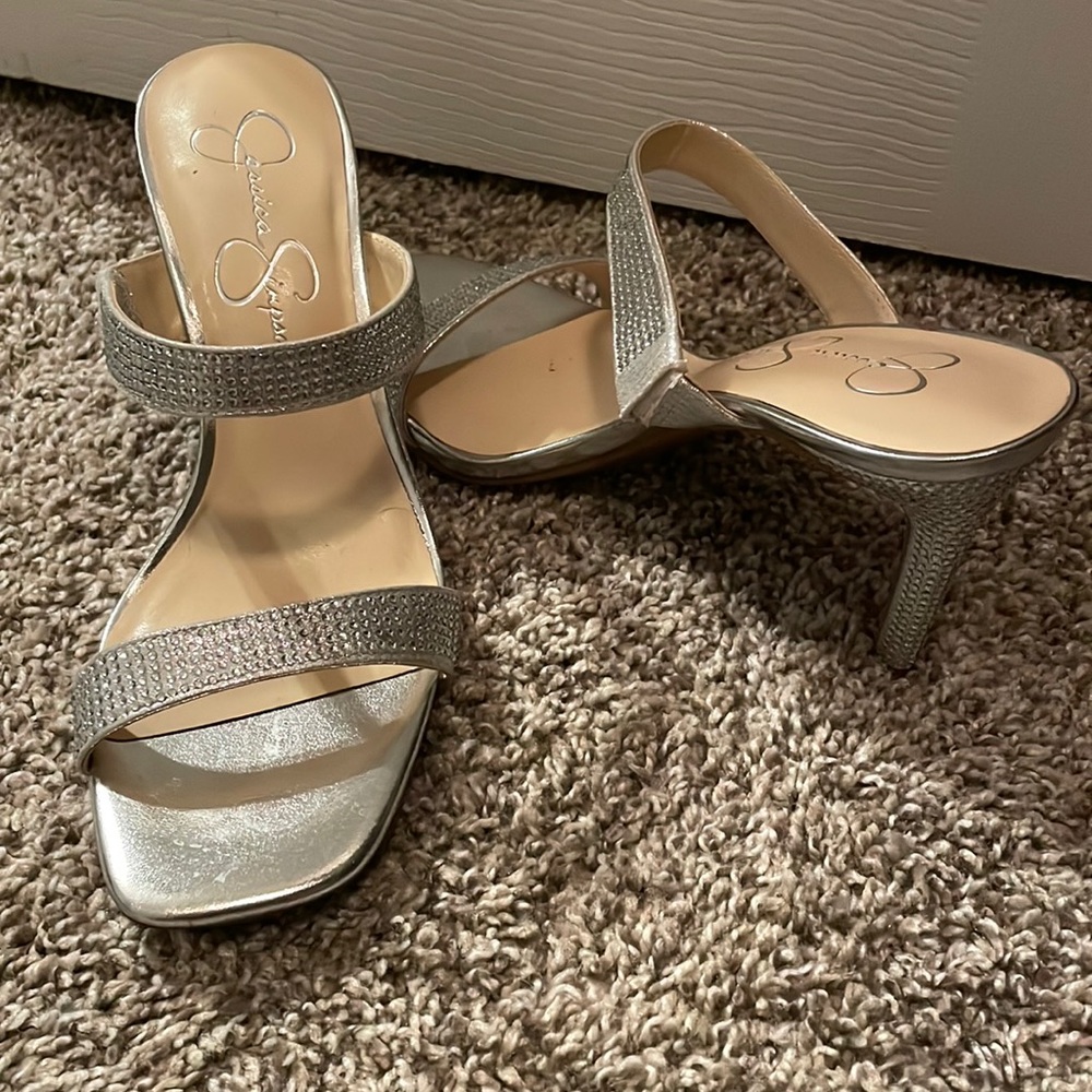 Silver 2inch Jessica Simpson heels